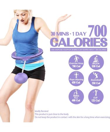 HPILISH Smart Weighted Exercise Hoop with Intelligent Counter for Adults - Portable Adjustable Infinity Hoop for Weight Loss and Abdomen Fitness - Purple - Buy Online on GoSupps.com