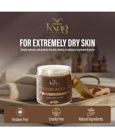 KXNG Cosmetics Organic Shea Body Butter Cream Bundle 2 4oz (Zaddy & Good Wood) | Mens Body Butter for Black Men & Women with Shea Cocoa Mango & Coconut Oil | Deep Moisturizing Cream for Dry Skin - Buy Online on GoSupps.com
