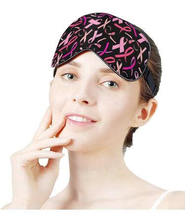 Shop Pink Ribbon Sleep Mask for Women | Adjustable Eye Shades with Elastic Strap - Perfect for a Restful Sleep - Buy Online on GoSupps.com