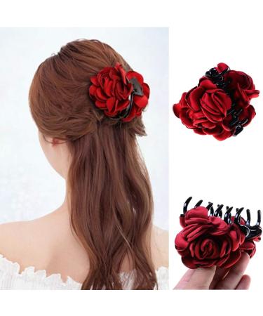 Large Fabric Flower Hair Clips - Fashionable Hair Accessories for Women & Girls (Set of 4) - Buy Online on GoSupps.com