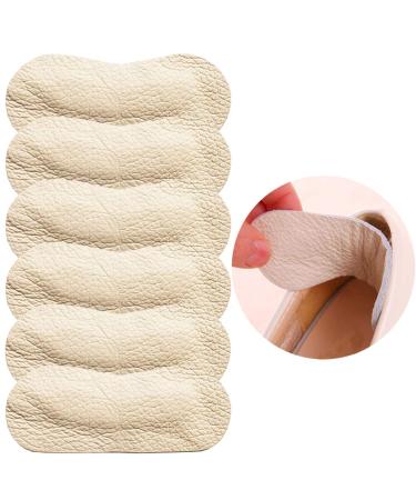 3 Pair Leather Heel Liner Heel Grips Pads Inserts Cushions for Women Men  Shoe Pads for Shoes Too Big Anti Slip Prevent blisters  Shoe Filler Improved Shoe Fit and Comfort  High Heel Insoles (Beige)