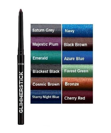 2 x Avon Glimmerstick Eyeliner Twist Up - No Need To Sharpen (Cosmic Brown)