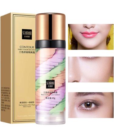  LINGJIONG Tricolor color-correcting complexion - Color-correcting serums for the face face primer insulating cream invisible pores hydrating complexion and concealer - Buy Online on GoSupps.com