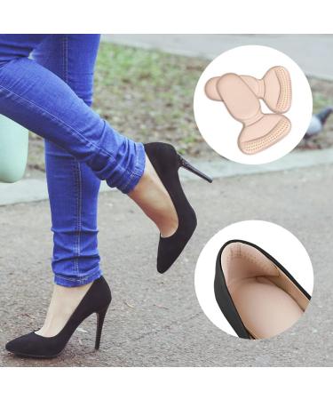 Forbidden Road 4 Pair Heel Pads - Reusable Cushion Inserts for Shoes - Self-Adhesive Shock Absorbing Heel Grips - Men and Women - Beige - Buy Online on GoSupps.com