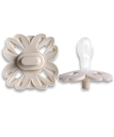 Mamillu Flurry Baby Pacifier Set - BPA-Free Medical Silicone Size 2 (6-18 Months) Vanilla Cream/Rose Blush Made in EU - 2 Pieces - Buy Online on GoSupps.com