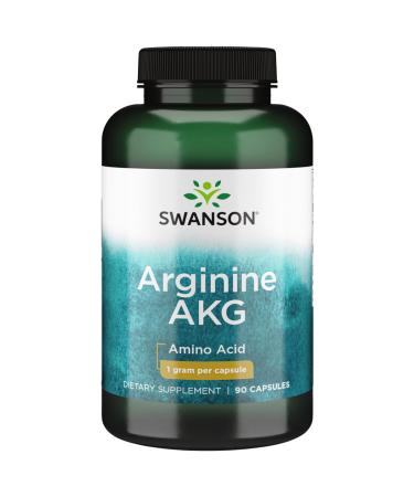 Swanson Amino Acid Maximum Strength Arginine Akg Nitric Oxide Enhancer 1000 Milligrams 90 Capsules