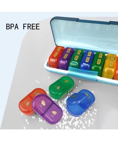 XL Waterproof Weekly Pill Organizer - 14 Compartment 7-Day Travel Medicine Box for Vitamins & Supplements - Buy Online on GoSupps.com