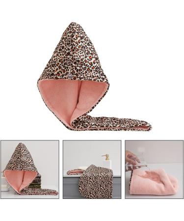 Beaupretty 1pc Bathroom Long Dry Hat Microfiber Makeup Short Quick Layer Absorbent Household Water Drying Double Wrap Curly Cap Wrapping Leopard Hair Turban Bath Headband Spa Fleece - Buy Online on GoSupps.com