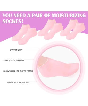 3 Pairs Silicone Socks for Women Silicone Socks for Cracked Feet Women Foot Spa Pedicure Silicone Socks Softening Dry Cracked Feet Rough Skins Protective Gel Socks(Pink) - Buy Online on GoSupps.com