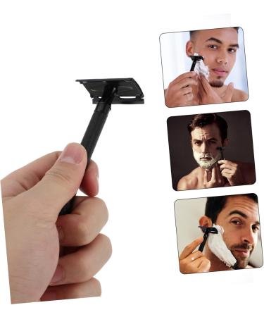 Minkissy 3pcs Manual Shaver Set - Disposable Steel Beard Razor & Facial Shaver for Men - Aluminum Alloy Handle Double Edged Black - Perfect Grooming Tool - 10.3x4cm - Buy Online on GoSupps.com