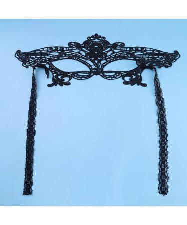 Gothic Black Lace Eye Cover - Adjustable Masquerade Accessory for Women | Halloween & Carnival Costume Decoration - Buy Online on GoSupps.com