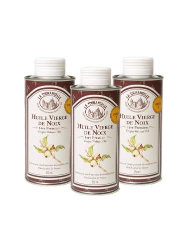 La Tourlandelle-pure walnut oil-intensely nutty and delicious-ideal for refining salads and warm dishes-250 ml-3-pack pack