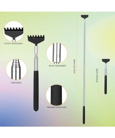 Telescopic Back Scratcher Set - 2 Stainless Steel Easy-to-Carry Back Scratchers for Ultimate Relief | International Shipping Available - Buy Online on GoSupps.com