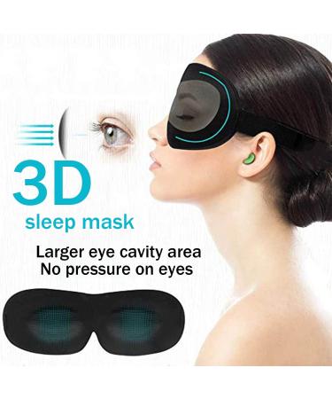 2 Pcs 3D Sleep Eye Mask for Men Women - Ideal for Nap, Travel, Night Shift - Black - Buy Online on GoSupps.com