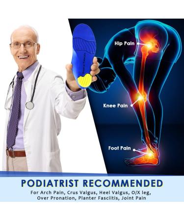 ROCKTAKIN Kids Arch Support Shoe Inserts - Orthotic Insoles for Flat Feet & Plantar Fasciitis - Heel Pain Relief - Blue (2.5-4.5 M US Little Kid) - Buy Online on GoSupps.com