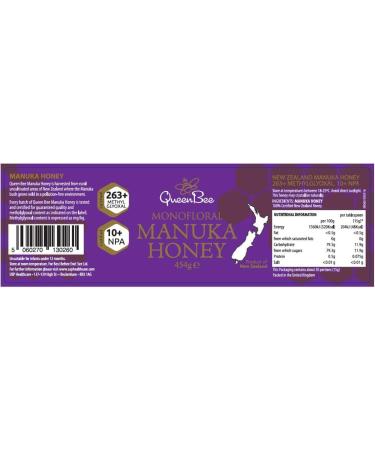 Queen Bee Manuka Honey MGO 263+ 454g - Buy Online on GoSupps.com