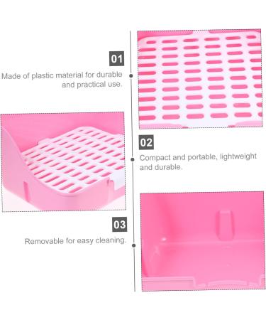 COLLBATH Box Rabbit Toilet Guinea Pig Cooling Racks for Baking Pet Litter Pan Trainer Cat Toilet Plastic 28.5X23.5X15.5CM Pink - Buy Online on GoSupps.com