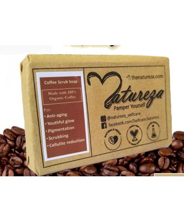 Handmade Organic Coffee scrub soap Anti Acne Anti aging 90g