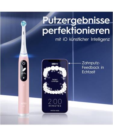 Oral-B io Series 6 Sensitive Edition Electric Toothbrush - 2 Brush Heads 5 Cleaning Modes Stylish Brown & Pink Sand Design - International Shipping Available - Buy Online on GoSupps.com