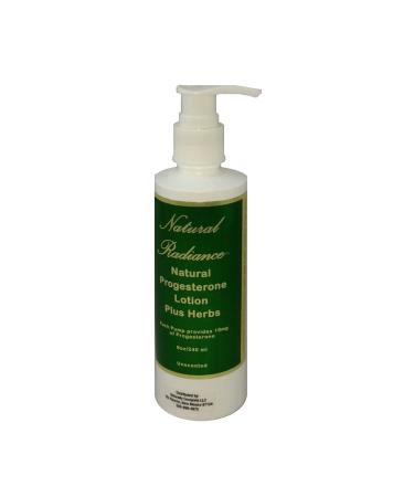 Natural Radiance Progesterone Plus Herbs - Soy-Free & Paraben-Free Lotion - Fragrance Free Unscented 8 oz. Pump Bottle. - Made in The USA