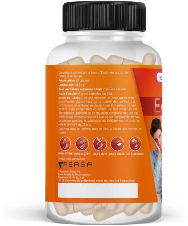 Healthy Fusion Energy Vital | Effective Energizing and Anti-Fatigue Formula | Eleutherococcus + Taurine + Caffeine | 100% Natural Stimulating | Improves and Stimulates Muscle Performance | 60 Cape - Buy Online on GoSupps.com