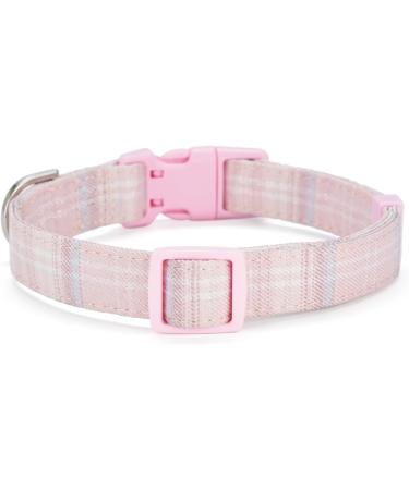 Yudote Soft Dog Collar for Small Dogs | Checkered Fabric Sensitive Skin | Light Pink (1-Pack) - Buy Online on GoSupps.com