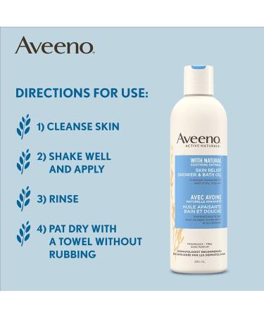 Aveeno Skin Relief Shower & Bath Oil - 10 fl oz (Pack of 1) - Buy Online on GoSupps.com