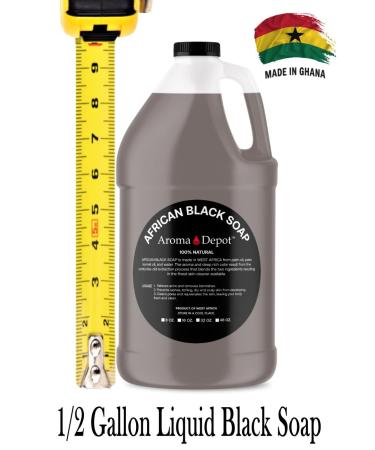 Aroma Depot Raw African Black Soap 1/2 Gallon - 100% Natural for Acne, Eczema, Psoriasis - Handmade from Ghana - Buy Online on GoSupps.com