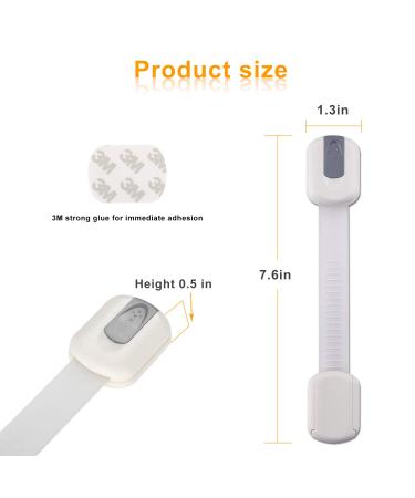 Vmaisi Baby Proofing Cabinet Locks - Adjustable Multi Use Straps for Drawers, Fridge, Dishwasher - Childproofing Latches - No Drilling - Grey - Buy Online on GoSupps.com