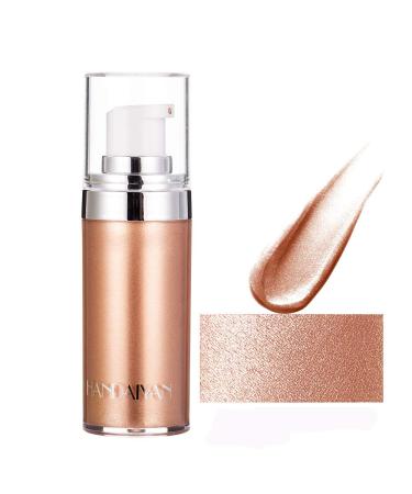 MEICOLY Face Body Luminizer,Liquid Illuminator,Body Shimmer Bronzer, Highlight Smooth Shine Oil Glow Makeup, Glitter Body Spray,Waterproof Moisturizing,02 Rose Gold