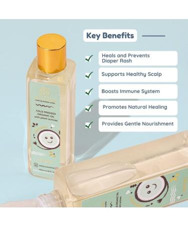 Little Rituals Organic Coconut Baby Massage Oil - 200 ml | Certified Cold-Pressed Dermatologist Tested Safe for Skin & Hair - Buy Online on GoSupps.com