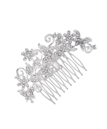 MAGICLULU Bridal Wedding Hair Comb Hair Comb Slide Clip Hairpiece Wedding Rhinestone Pearls Hair Comb Pearl Tiara Pearl Hair Comb Crystal Hair Comb Wig Bride Rhinestones Hair Accessories