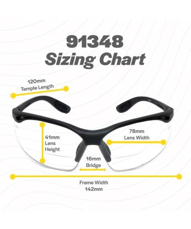 Calabria 91348 Anti Fog Bifocal Reading Safety Glasses +2.50 | Blue Mirror Men's & Women's Eye Protection Eyewear - Buy Online on GoSupps.com
