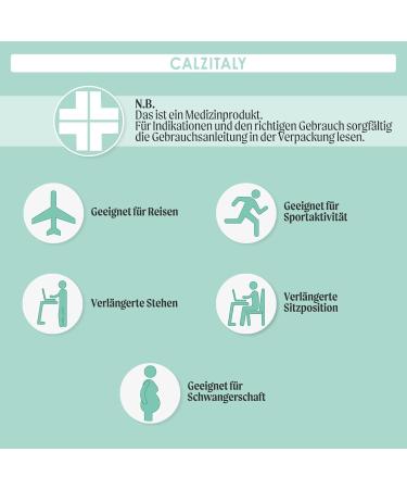 Calzitaly 1/2 Toe-Free Compression Stockings | Soft Support 18-22 mmHg | Open Toe | 140 Den | Made in Italy | Skin Color | Size S/M | 2 Pack - Buy Online on GoSupps.com
