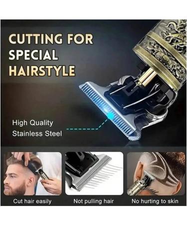 Buy 2024 New Electric Hair Clipper T9 - Rechargeable Men's Shaver & Trimmer | LCD Shaving Head | Bronze Lion - International Shipping Available - Buy Online on GoSupps.com
