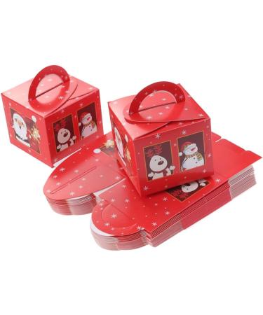 24pcs Box Christmas Party Favor Christmas Cookie Container Christmas Bags Packing Box Candy Box 24pcs Red - Buy Online on GoSupps.com