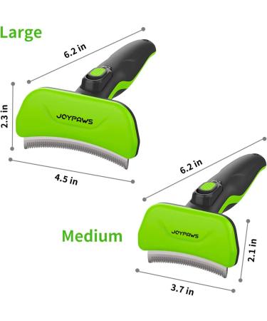 JOYPAWS Pet Grooming Brush | Undercoat Deshedding Tool for Dogs & Cats | Reduces Shedding by Up to 95% | Self-Cleaning | Medium Green - Buy Online on GoSupps.com