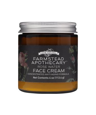 Farmstead Apothecary 100% Natural Anti-Aging Rose Water Face Cream 4 oz
