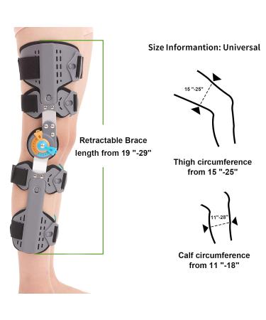 Adjustable Hinged Knee Brace ROM - Post Op Immobilizer for Meniscus Tear Arthritis ACL PCL Osteoarthritis - Support for Men & Women - Buy Online on GoSupps.com