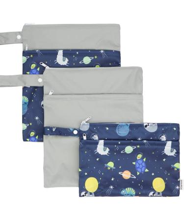 Hi Sprout Grab and Go Wet Dry Cloth Diaper Bag - Waterproof Washable Reusable Organizer (Space Adventure) - Buy Online on GoSupps.com