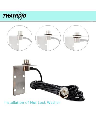 TWAYRDIO VHF Marine Antenna 156-163MHz 50W with 16.4ft Coaxial Cable, Mounting Bracket and U-Bolt - for Midland Uniden Cobra Icom Marine Radio - Buy Online on GoSupps.com