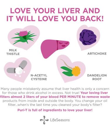 LifeSeasons Puri-T with N-Acetyl Cysteine Boost - Supports Liver & Lung Detoxification - 120 Capsules - Buy Online on GoSupps.com