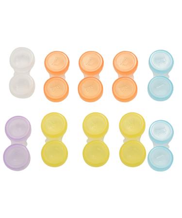 Karriter 10 x Contact Lens Case - Color Coded L and R Storage Containers Random Color (Multi-Colored) Random Color Selection