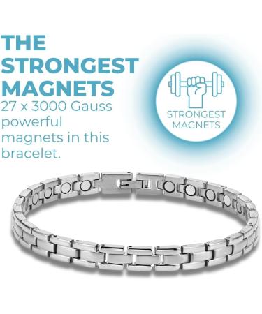 Willis Judd Women's Magnetic Ankle Bracelet - Ultra Strength Titanium Anklet - Stylish Silver Magnetic Therapy for Women - Buy Online on GoSupps.com