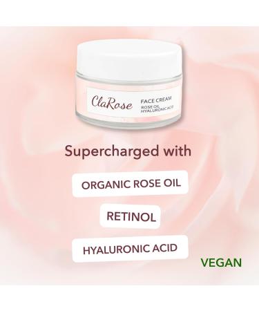 ClaRose Hyaluronic acid Anti-ageing Face Cream with 100% Natural & Organic Rose oil 50 ml - Buy Online on GoSupps.com