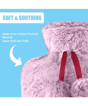 Vicloon Hot Water Bottle 2L Hot Water Bag with Cover Soft Fluff Baby Hot Water Bottle Provide Warmth and Comfort for Neck Waist Gift for Birthday Christmas Father's&Mother's Day(Wine Red) - Buy Online on GoSupps.com