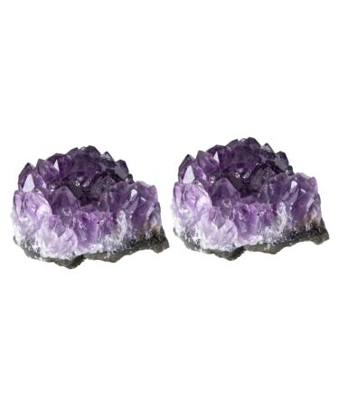 MAGICLULU 2pcs Natural Crystal Cluster Desktop Decor Natural Geode Cave Bare Stone Natural Minerals Uruguay