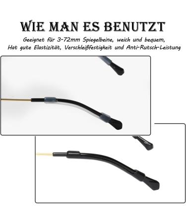 6 Pairs Silicone Anti-Slip Covers for Glasses Brackets - Black & White Rubber Accessories | Ideal Glasses Ear Hooks - Buy Online on GoSupps.com