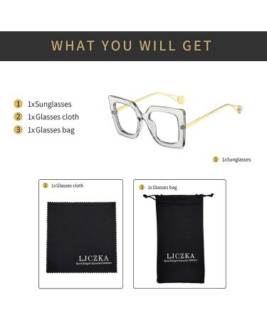 LJCZKA Oversized Blue Light Blocking Glasses for Men & Women | Anti Eyestrain Thick Frame Clear Computer Eyewear - Buy Online on GoSupps.com