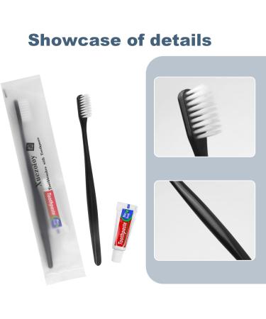 Xuezoioy Disposable Toothbrushes with Toothpaste - Pack of 30 Black Individually Wrapped Travel Toothbrush Kit for Charity - Bulk Homeless, Nursing Home & Hotel Supplies - Buy Online on GoSupps.com